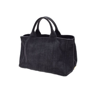Prada Tote Black Bag Canapa Denim